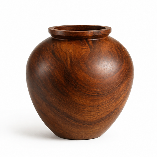 Rustic Round Wooden Vase