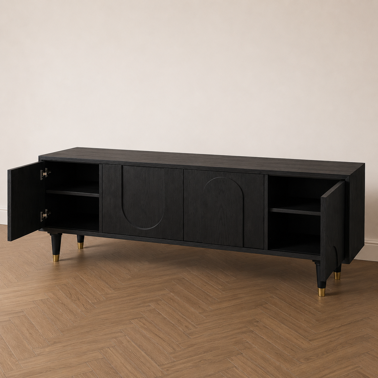 Arco Black Oak TV Console