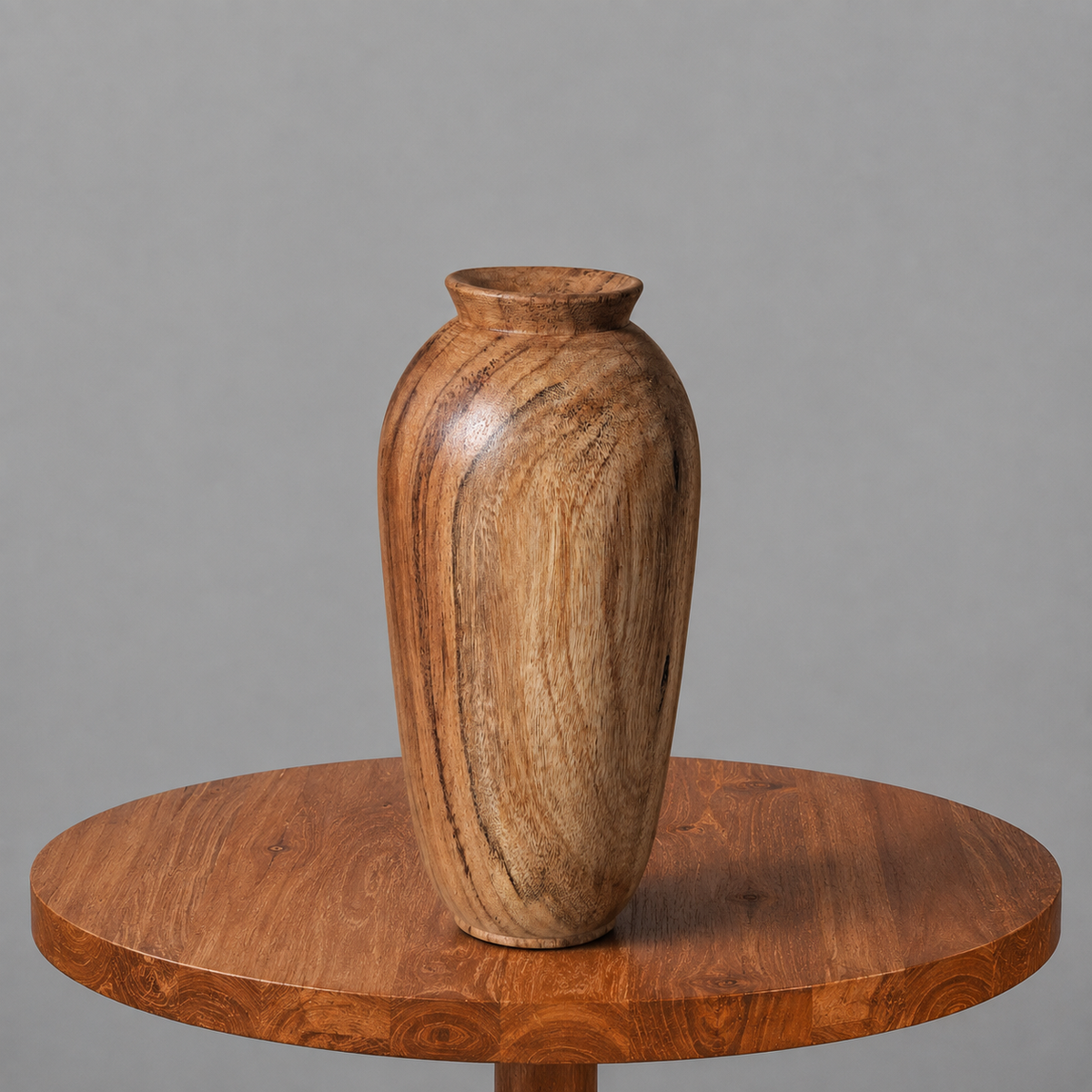 Natural Wood Tapered Vase