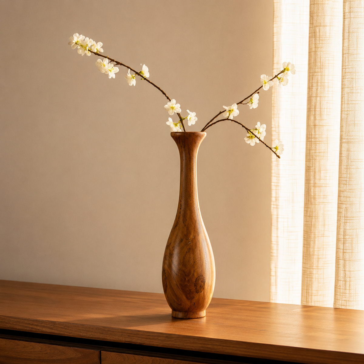Slim Wooden Bud Vase – Set of 2
