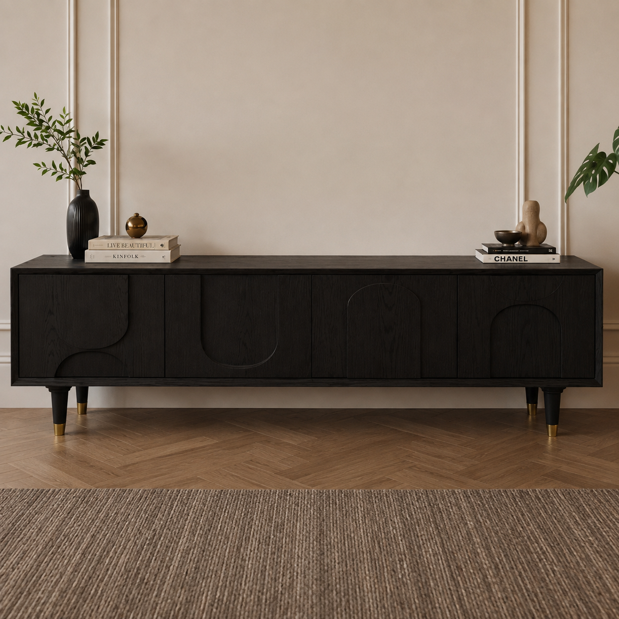 Arco Black Oak TV Console