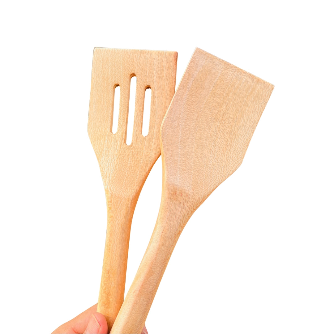Wooden Spoon Set 5 Pcs | Lakri Ke Chamche | Kitchen Utensils Set (Eucalyptus Wood)